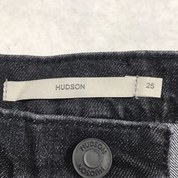 NWT HUDSON Jodie Flare Jean Women 25 (28x30) Faded Noir Black Wash Distressed - Picture 12 of 16